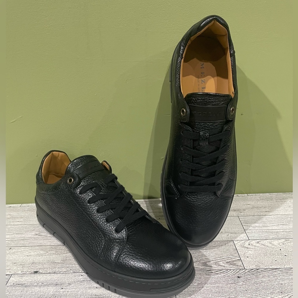 Mezlan Shoes Casual Sneaker Black Deerskin Oxford